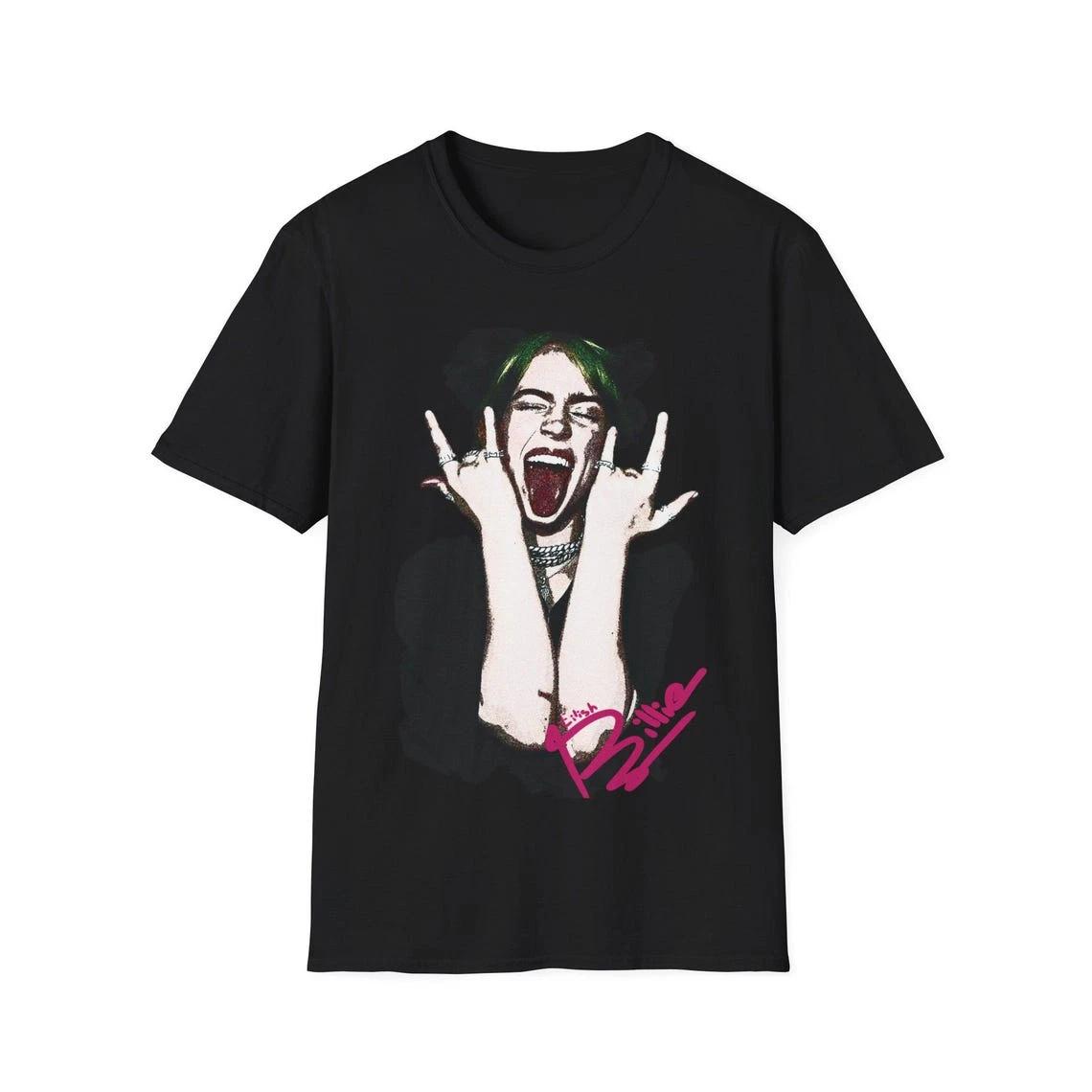 

Ретро футболка Billie Eilish популярная футболка на музыкальную тематику concert unisex Чистый хлопок парная уличная рубашка оверсайз футболка L