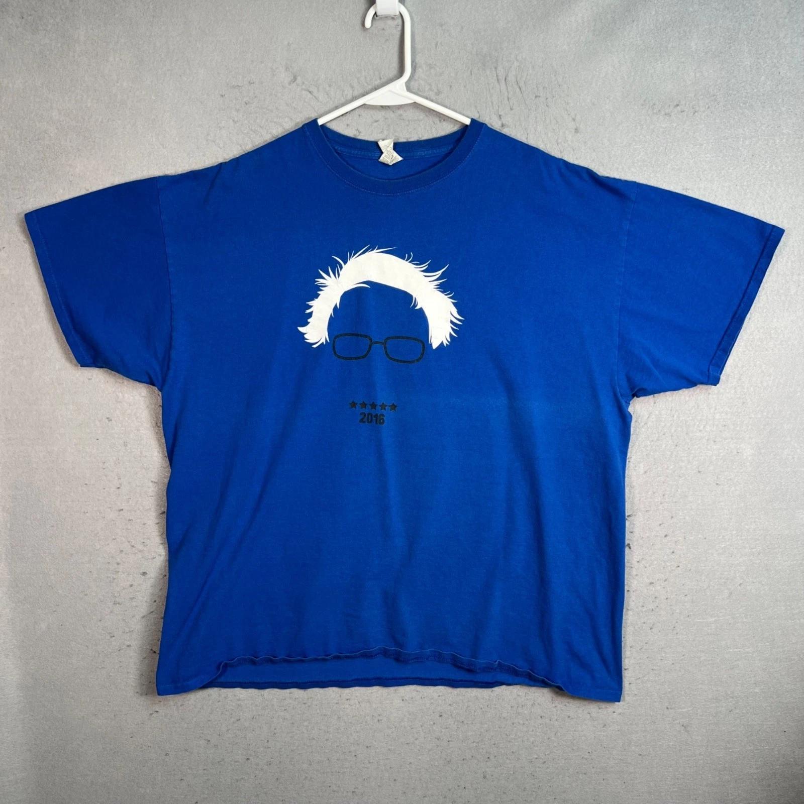 Bernie Sanders 2016 Campaign Political T Shirt Blue Adult Size 2XL Mens M