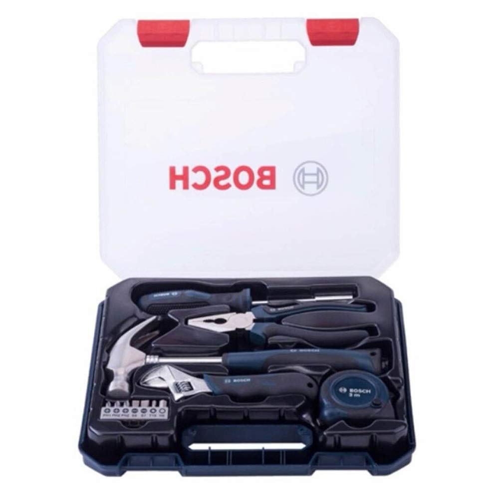 Bosch Tool Set with Storage Case Home Ideal for New DIY and 12-Piece [For Use Homes, Projects, More]