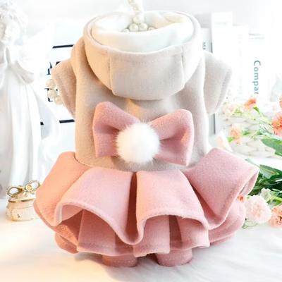 Teddybär Haustier Hund Kleidung Woll Katze Prinzessin Rock Neuer Haustier Mantel Hundekleider für Kleine Hunde