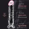 Transparent Long Love Crystal Dildo for Women