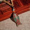 Women Ethnic Mala Horn Buddhist Nepal Long Necklace Necklace Wood Beads Pendant