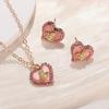 Empress Dowager NANA's Saturn Heart Mother-of-Pearl Necklace & Sweet Heart Stud Earrings Set