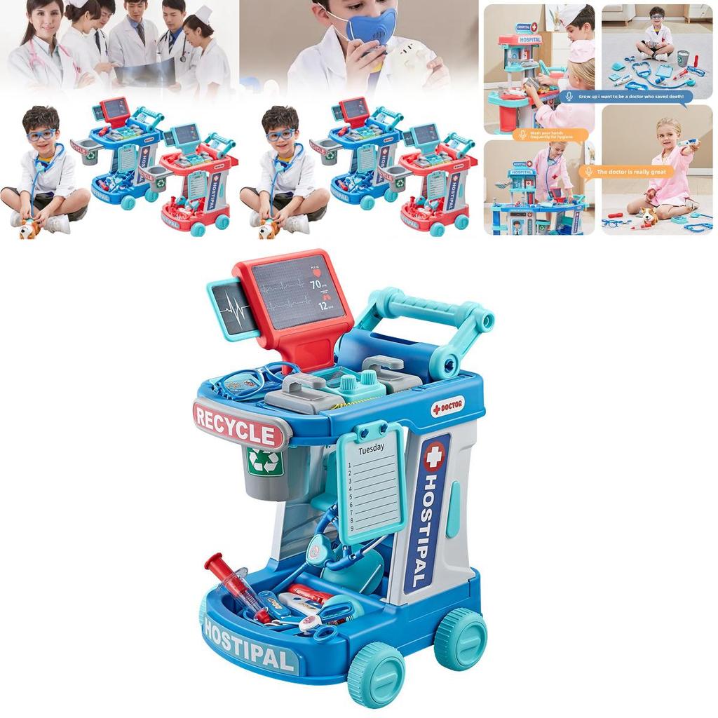 Conjunto de Brinquedo Doutor Infantil Com Caixa de Armazenamento e Estetoscópio Para Presente de Crianças