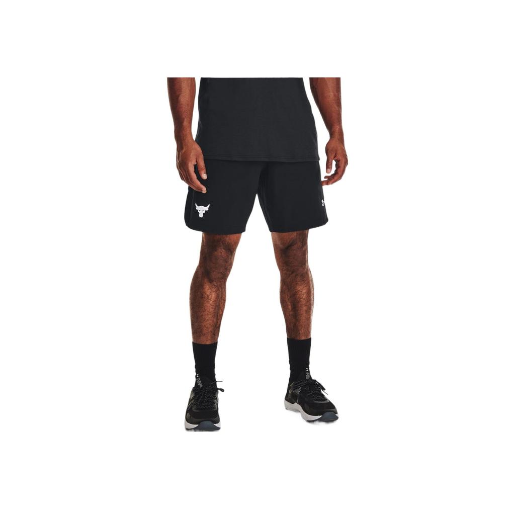 Under Armour Solid Print Logo Drawstring Shorts Men Bottoms Black 1361616-002