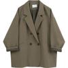 Blazer Oversized Feminino 2026 Corte Solto Tamanho Plus Jaqueta de Terno Chic para Escritório Senhoras Curvilíneas