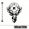 Metal Wall Clock Roman Numeral Deer Sculpture Home Decor