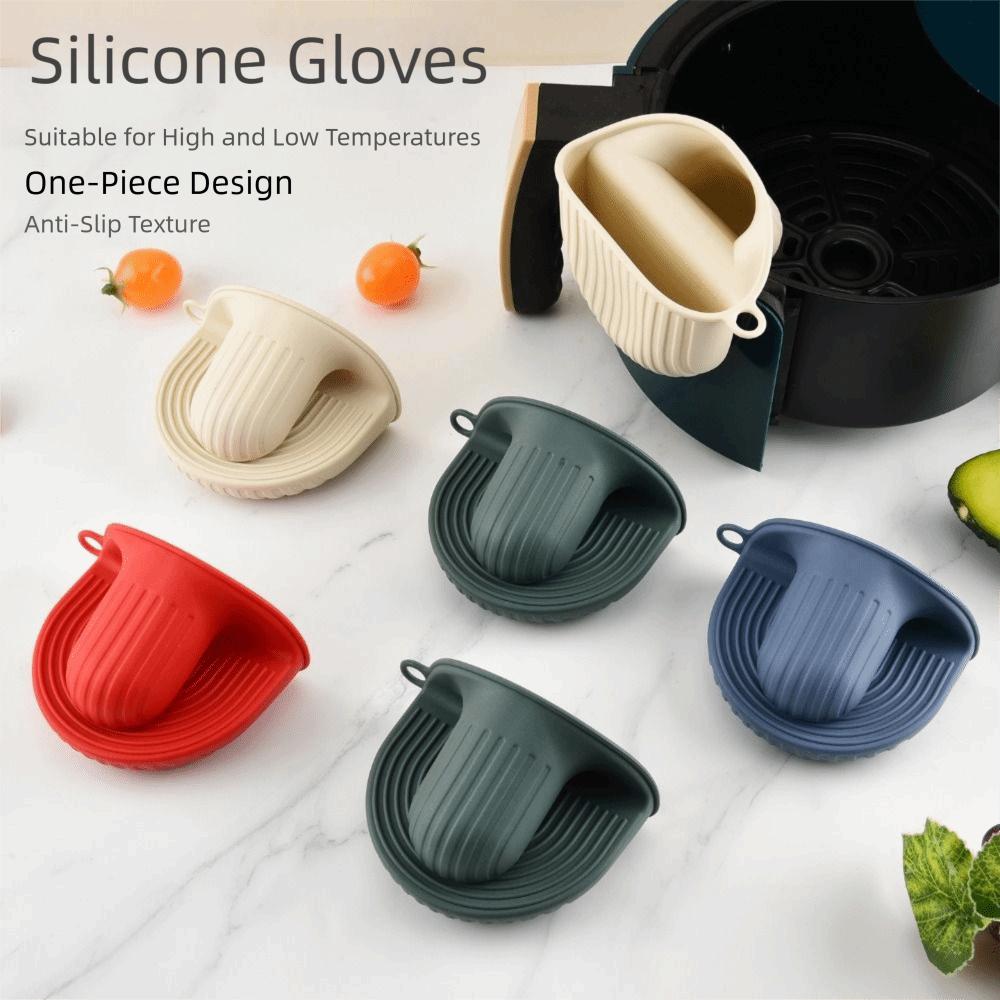Thickened Silicone Oven Mitts Anti-scald Baking Gloves Soft Kitchen Pinch Mittens  Microwave Ovens