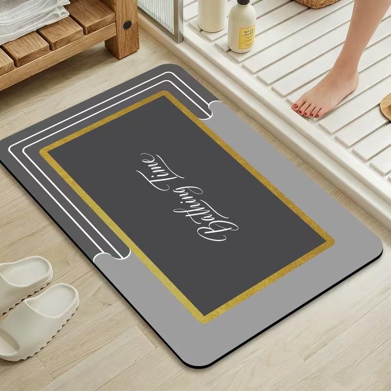 Minimalist European Style Diatomite Bath Mat Shower Floor Entryway Non-Slip Absorbent Bathroom Rug
