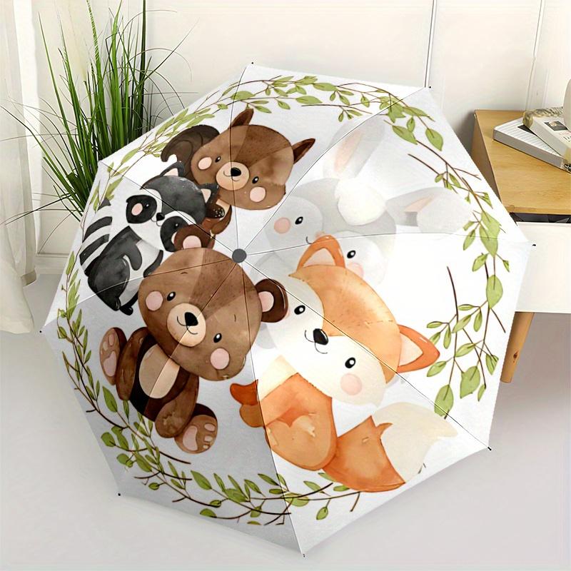 

1pc Adorable Animals Pattern Umbrella, Fashionable, Personalized, High-Value Folding Umbrella, a Must-Have for Summer, 8-Rib Durable Iron Frame,