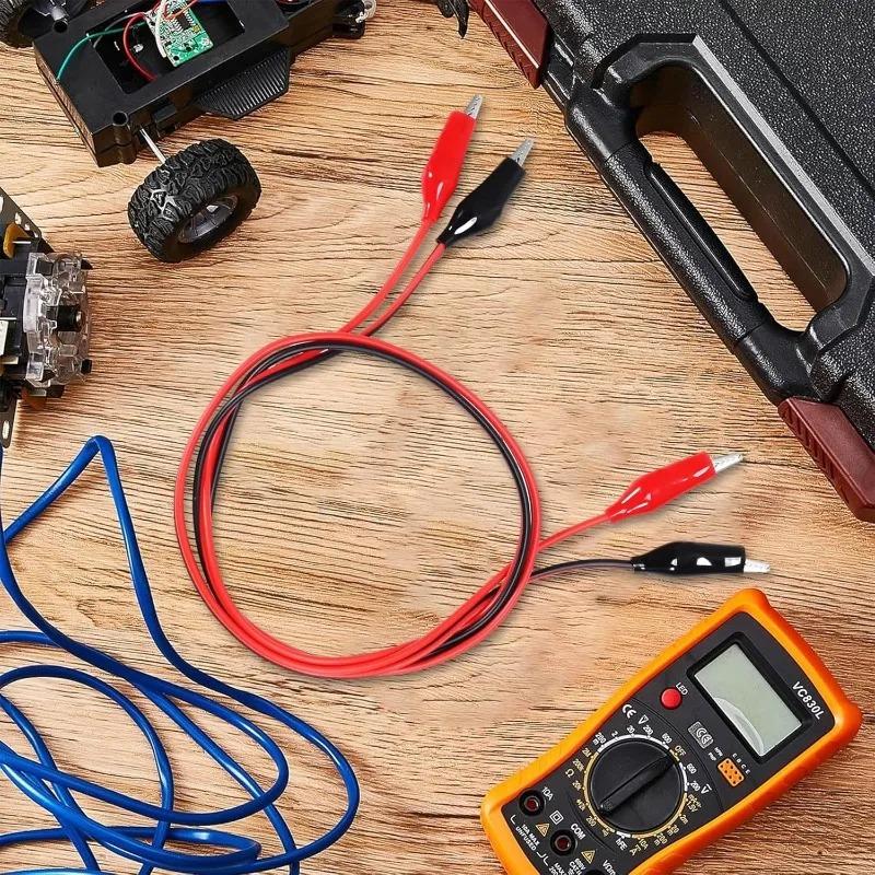 Electrical Insulated Test Leads Double-Ended Alligator Clip Jumper Wires with Crocodile Clamps for Circuit Connection Testing