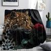 Leopard Print Flannel Blanket, High quality Comfortable for All Seasons, Home Decor, Warmth and Comfort, Perfect for Christmas Gifts