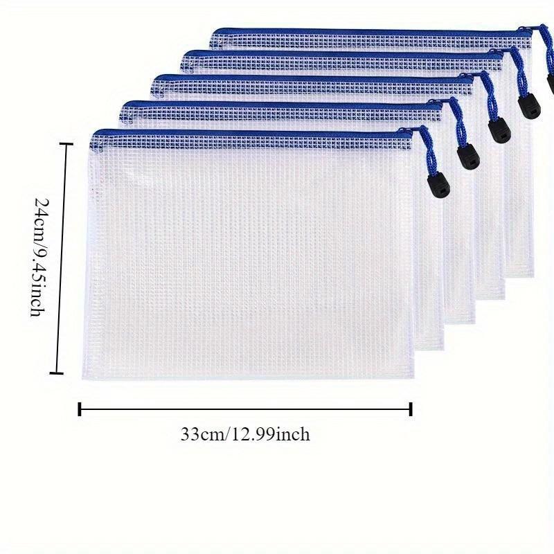 5PCS Zipper File Folder with Large Capacity – Office/Student Data Organizer, Multi-Purpose Stationery Document Bag