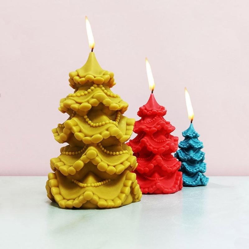 Silicone Molds Christmas Tree Candle Molds Handmade Casting Molds Ornament Molds Craft Supplies Plaster Molds