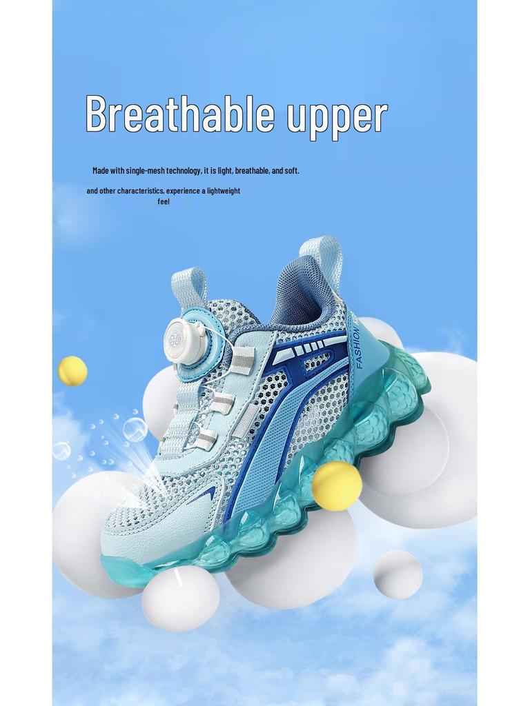 Scarpe da Corsa Traspiranti in Rete per Bambini - Unisex, Ammortizzazione ad Aria, Suola Morbida, Design alla Moda per la Primavera, Adatte a Bambini di Mezza Età e Grandi