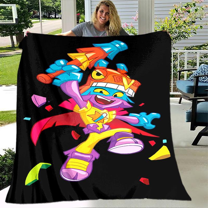 1pc Blanket Superthings3 Print Design, Lightweight Blanket for Sofa, Bed- Soft &Warm, Gift for All Seasons like Christmas, Halloween