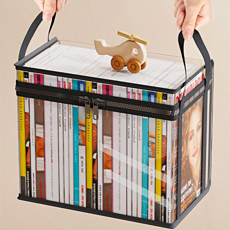 1/2pcs Storage Bag Dust-Proof Toy&Book Large Capacity PVC Multifunctional Storage Box Portable with Handle Foldable