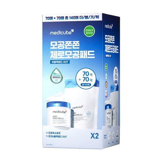 Medicube Zero Pore Pad 2.0 140 feuilles spécial (70 feuilles + 70 feuilles de recharge)