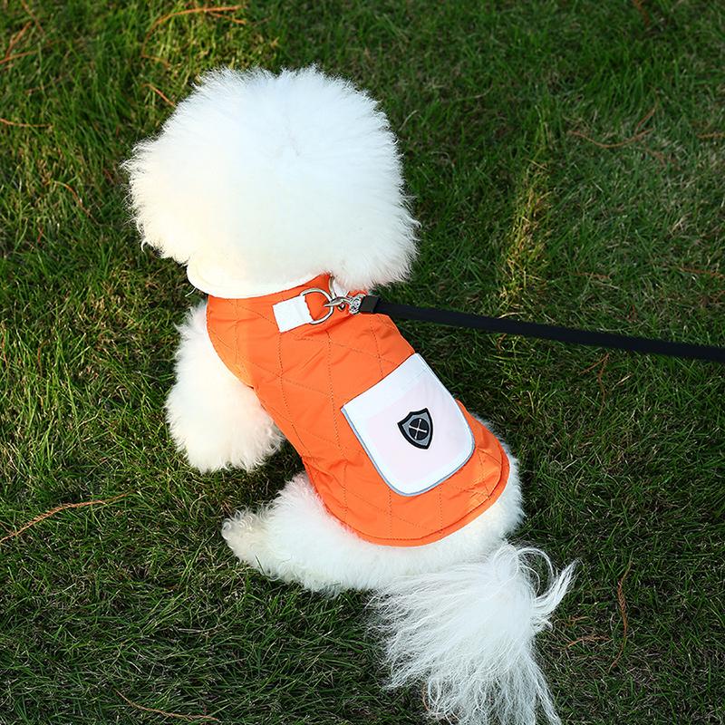 

Осенне-зимняя шлейка для собак, жилет с регулируемым большим карманом, плюшевый мишка, новая зимняя куртка для собак, одежда для щенков, маленькая собака XXL оранжевый