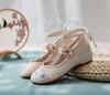 Lingyunhe Ethnic Embroidered Cowhide Soft Sole Dance Shoes for Women