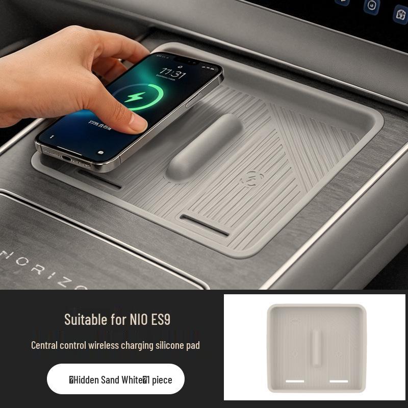 Anti-slip Silicone Pad for Nio ES9 Wireless Charger: Center Console Car Interior.