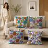 Day Of The Dead Pattern Cushion Cover Silky Short Plush Invisible Zipper Dustproof Sofa Pillow Case For Home Decor