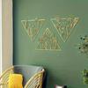 1pc Golden Triangle Flowers Wall Art Bedroom Living Room Home Decor Halloween Christmas New Year Gift