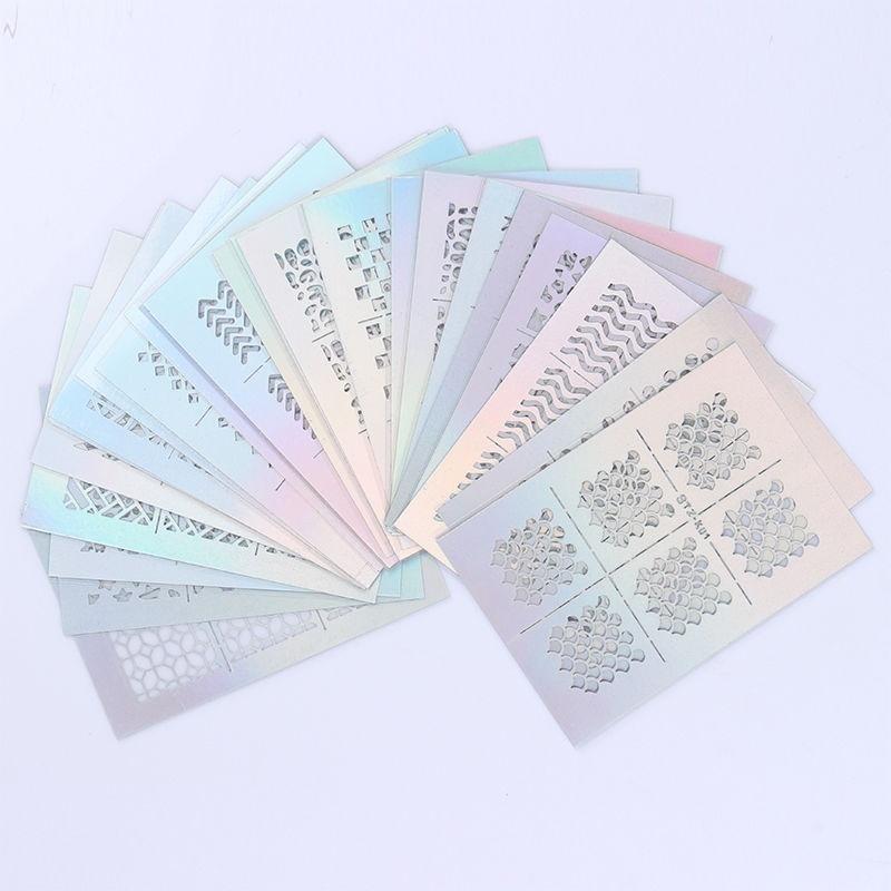 

6 шт. виниловые наклейки для дизайна ногтей Nagel Schablonen наклейки нерегулярные трафаретные наклейки случайные