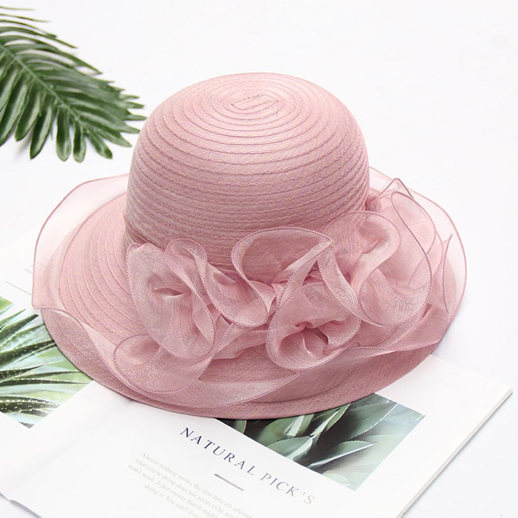 Chapeau/fascinateur Rose Pâle à Large Bord - Kristine Rosahats, Taille 55cm - Pour Mariage, Royal Ascot