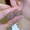 Purple Exquisite Earrings: High-End 2025 Niche Light Luxury Silver Needle Studs - Elegant Temperament Ear Jewelry