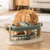 Splash-proof Liftable Cat Double Bowl Removable Feeder Bowl Cat Water Bowl for Pets Cats Dogs
