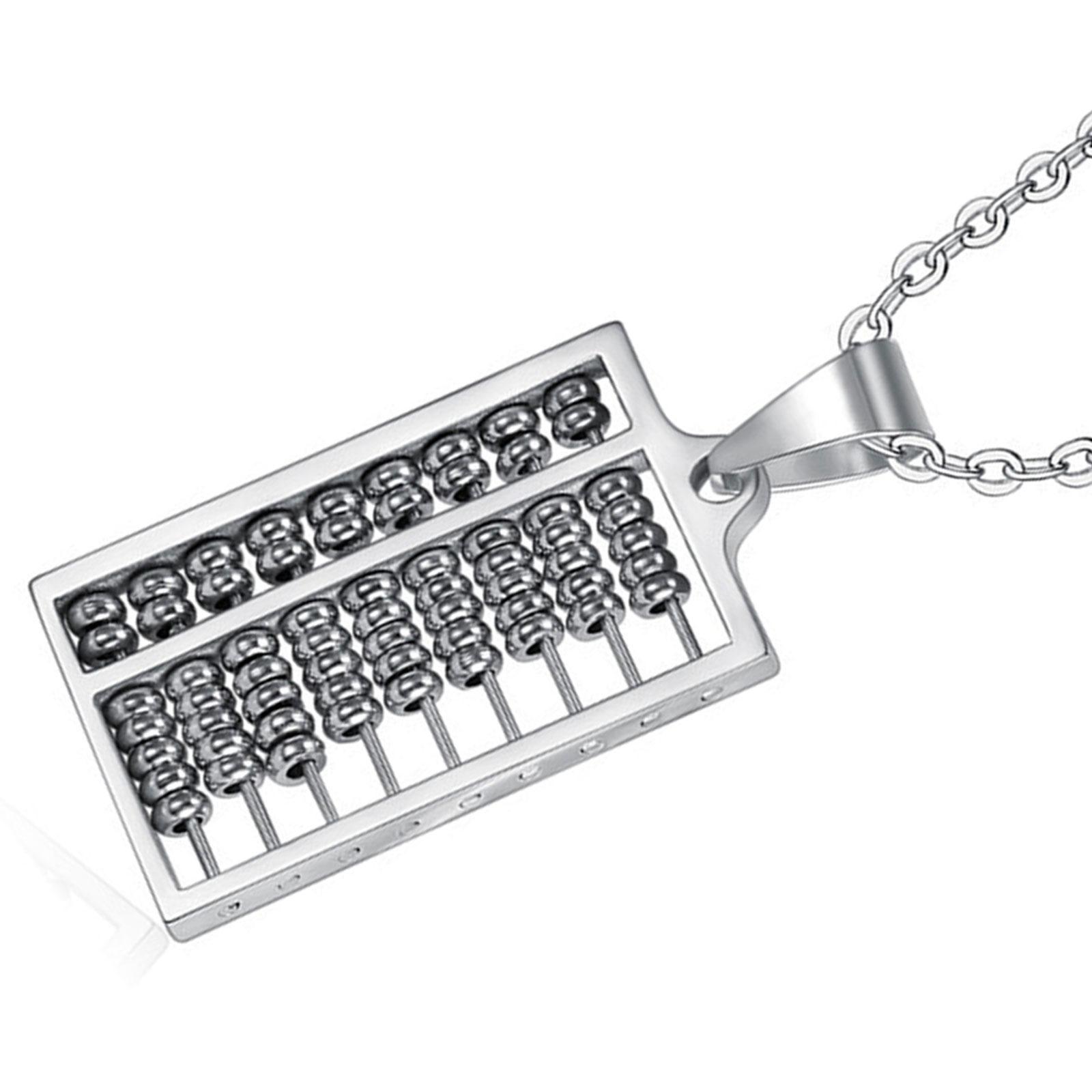 

Элегантное прочное ожерелье-шарм «Абакус» из нержавеющей стали с портативным дизайном для стильных нарядов, для коллекционеров аксессуаров серебряный