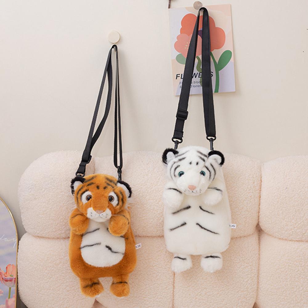 Jucărie de pluș drăguță cu animal 30cm Păpușă moale umplută Raccoon Leopard Tigru Koala Desen animat Portofel pentru monede Geantă Rucsac Cadou de zi de naștere Băiat Fată