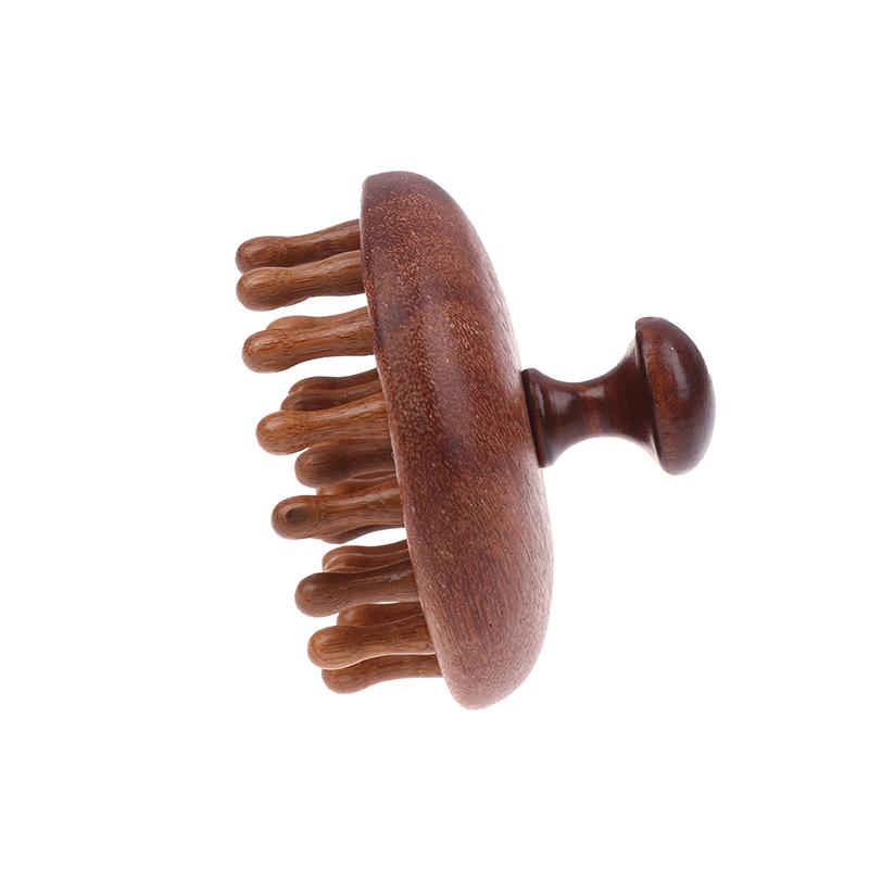 Multi-Functional Wood Therapy Massage Comb Scalp Head Massager Natural Sandalwood Circular Tooth Guasha Scraping Body Massager