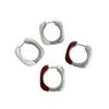 Eco-friendly Geometric Quadrilateral White Glazed Earrings - High-end Exquisite Women's Niche Design