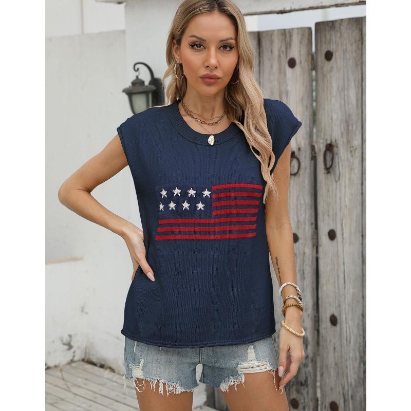 Women's Fall/winter Round Neck Solid Color Knit Short-sleeved Sweater