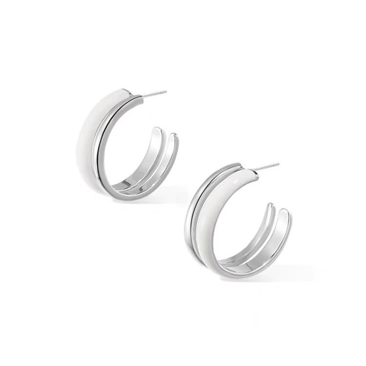 2026 Earrings Women s Niche Design High-end Sense Light Luxury Unique C-shaped Earrings S925 Silver Needle Stud Earrings