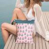 Waterproof Reusable Cloth Bag with Zipper Pocket and Handle - Fashionable Sun Burst Design, Suitable for Beaches, Swimming Pools, Gyms, Yoga