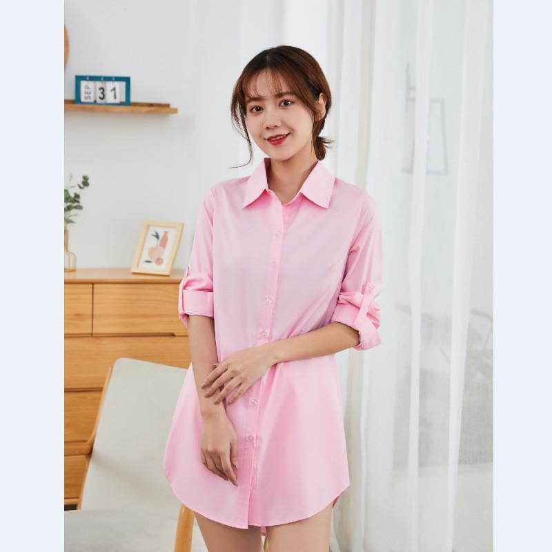 Streetwear Shirt For Women With Spliced Polyester Cotton Fabric Spring Casual Style