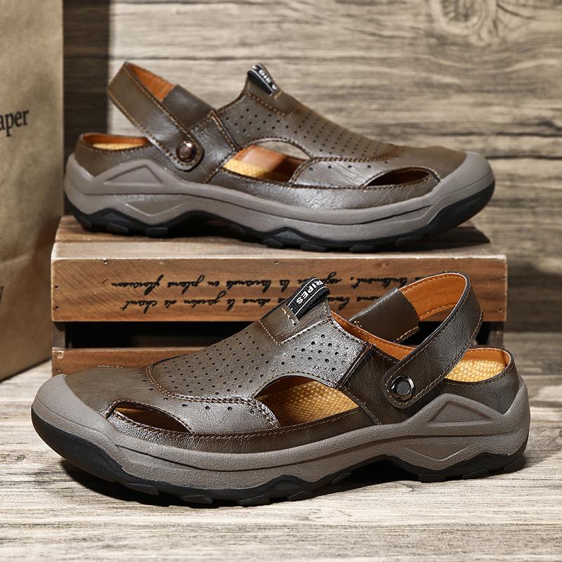 Fashion Men's Shoes Handmade Mens Loafers Luxury Brand Mens Slip on Walking Shoes Breathable Beach Sandals Leather Fashion Flats Men