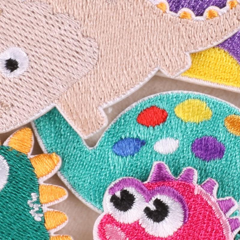 Dinosaur Embroidered Cartoon Cloth Patch - Self-Adhesive Clothing Accessory