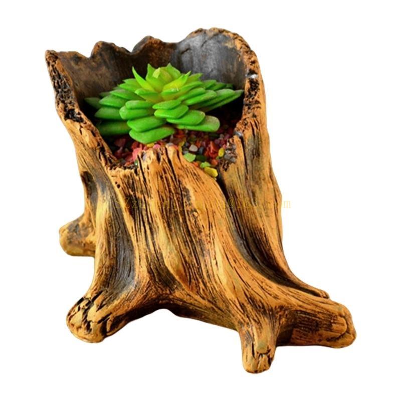 Ecofriendly Flowerpots Imitation Texture Planter for Balcony Garden Display,Stylish Succulent Arrangement Home Office Decoration