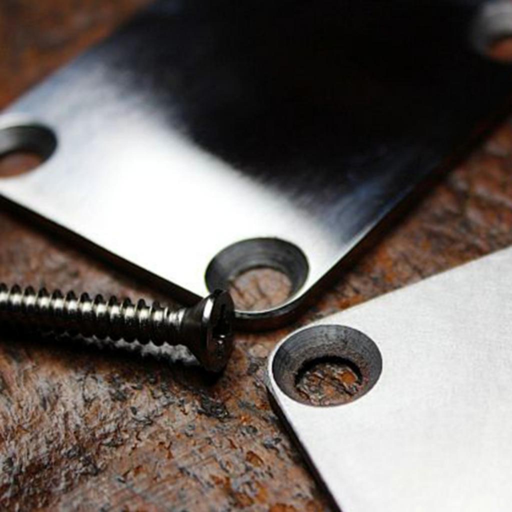 1 Set Electric Guitar Neck Plates/Metal Guitar Neck Joint Plates Joint Reinforce Board/with Screws/for Replacement Guitar Part