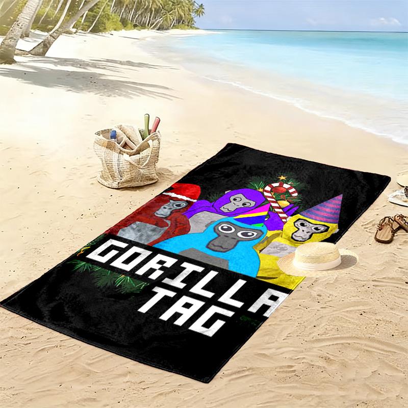 Gorilla Tag Cartoon Print 2D Flat Print Beach Towel, Large Soft Quick Dry Towel for Beach Camping SwimmingZSTJ0915155