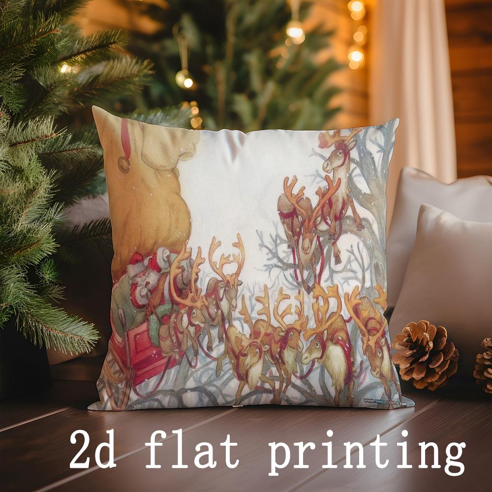 

Home Decor Christmas-themed Funny Animal Pattern Cushions Pattern Cushion Cover Suitable for Sofa Bedroom Car Pillow Cover 40x40cm