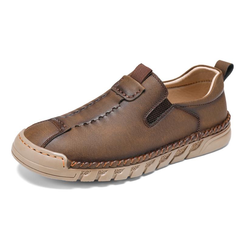 FashionLeather Fashion Casual Shoes Men All-match Mens Slip On Walking Shoes Brand Business Office Flats Classic Men Shoes for Wedding