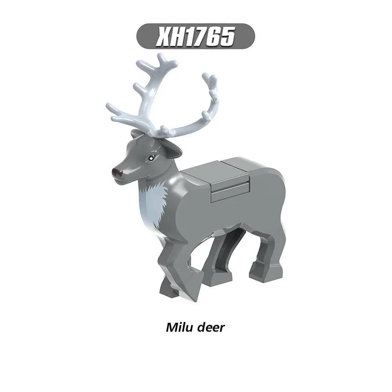 Christmas Elk Reindeer Deer Figures Animals Building Blocks Bricks Playthings for Children Kids Xmas Plaything Block Gifts