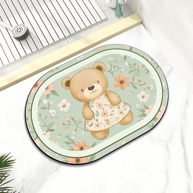 Bedroom Ins Wind Diatom Mud Absorbent Foot Mat Quick Dry Non-slip Mat Toilet Toilet Door Mat Cartoon Carpet