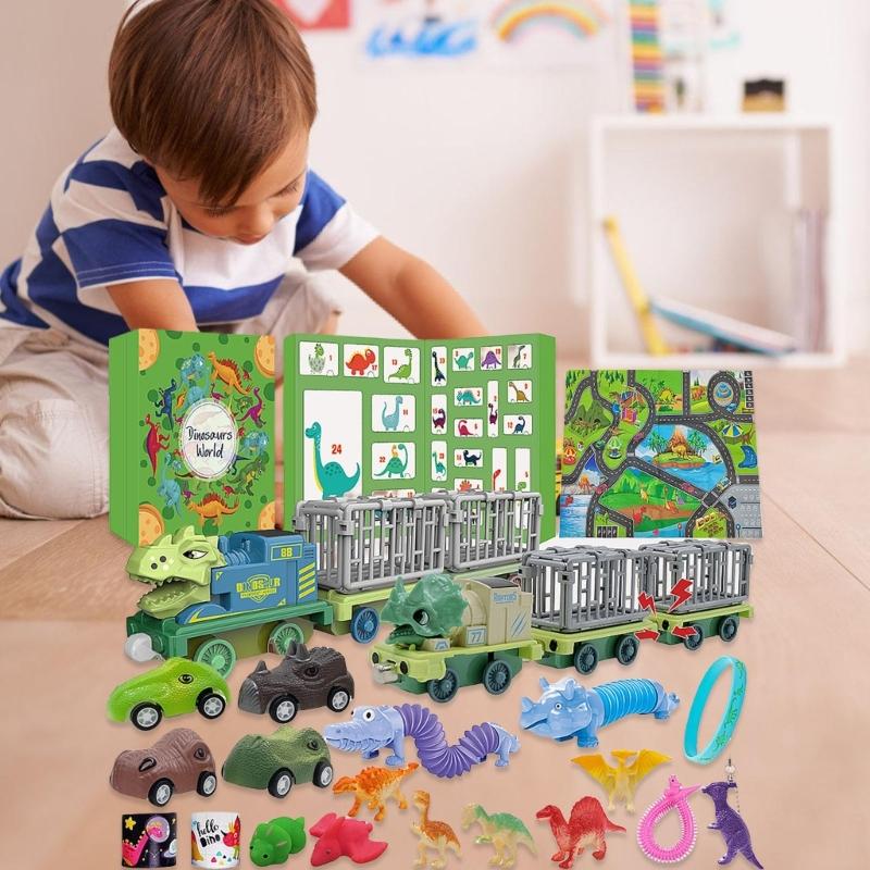 Advents Calendar 2025 24 Day Dinosaur Countdowns To Christmas Feature Fun Dinosaur Toy Gift For Boys And Girls