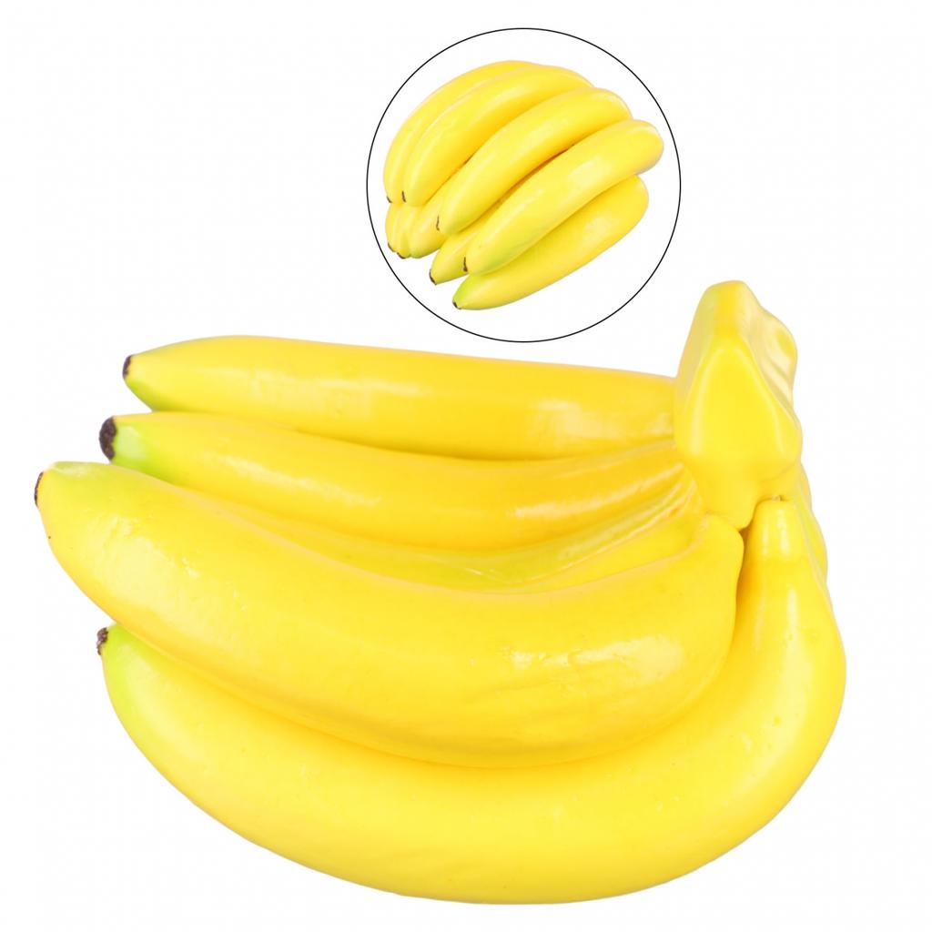 Lifelike Banana Bunch Artificial Plastic Fake Fruits Decor Prop Party Decor
